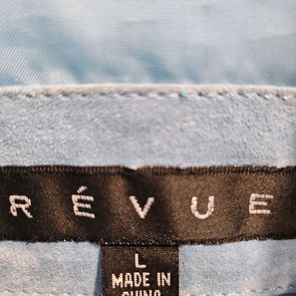 Y2k Women's Sky Blue Button Down 100% Suede Leather Shirt. Preowned Obviosly . - Picture 2 of 15